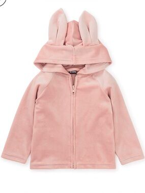 Tea Collection Bunny Ear Velour Hoodie 2T